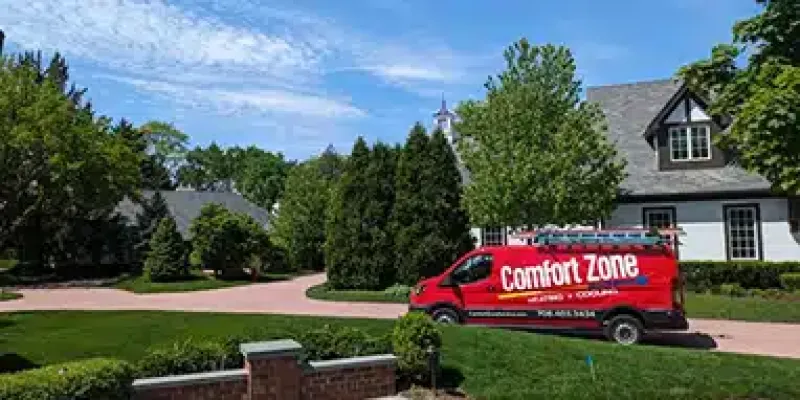 Comfort Zone van in a neighborhood
